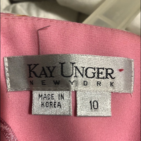 Kay Unger Strapless pink floral top. - Picture 2 of 2